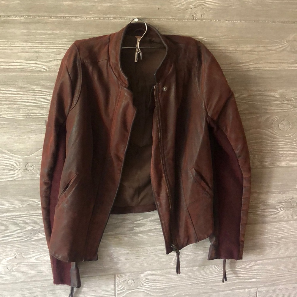 Marion free people leather jacket